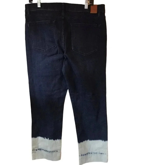 Y2K Tommy Hilfiger women Drak Wash Blue Cropped Mid Rise jeans size 12 - Picture 1 of 6